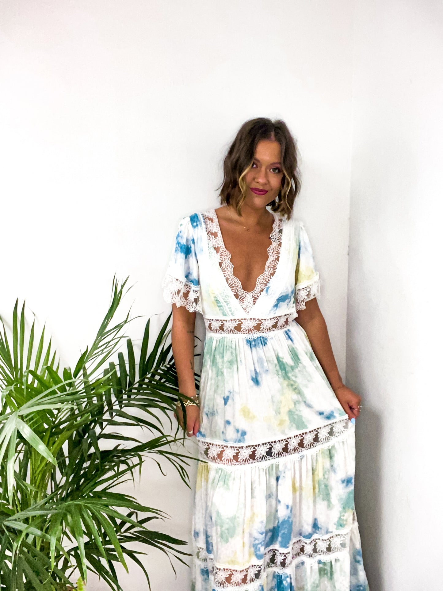 Ocean Eyes Blue/Green Maxi Dress