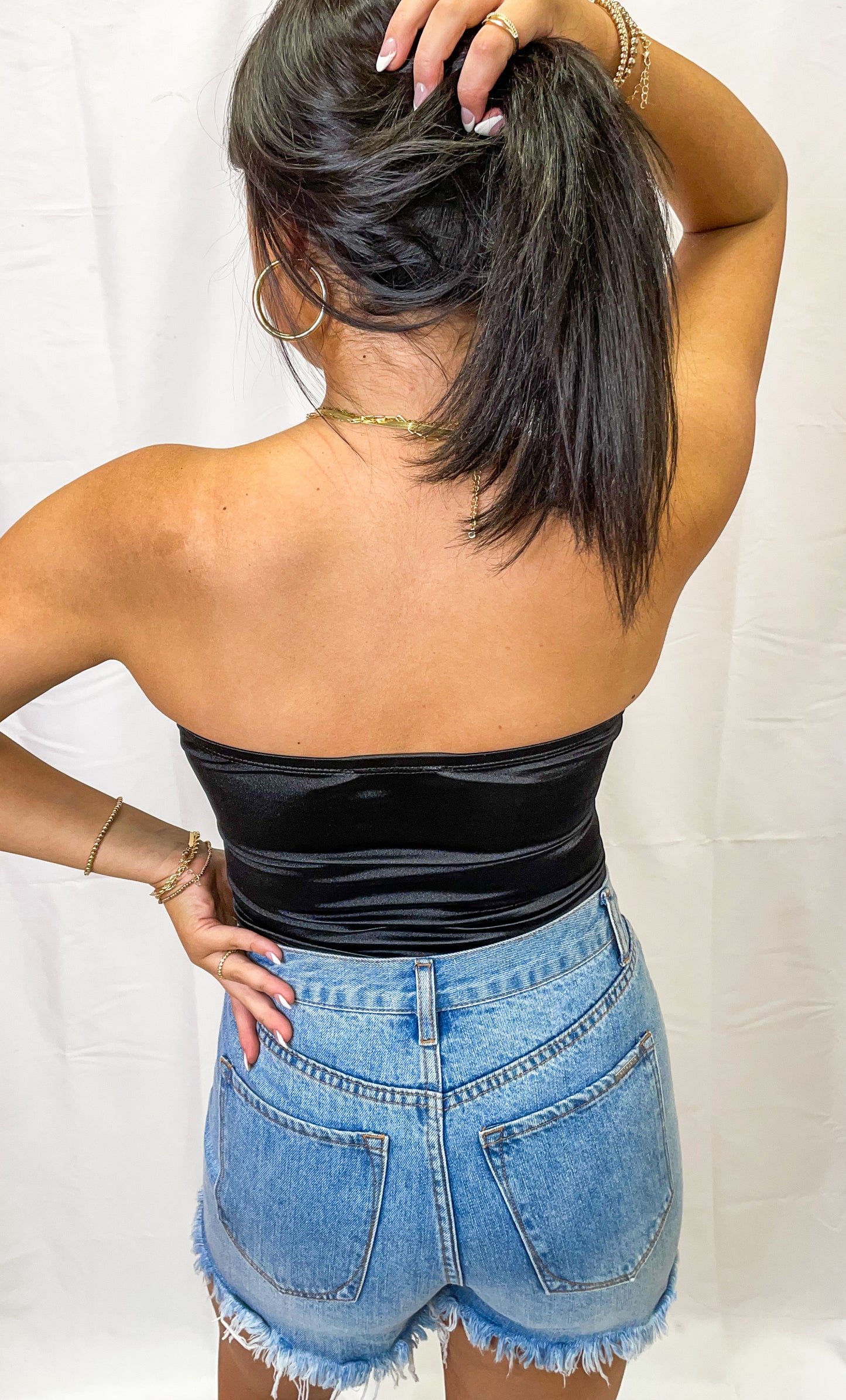 Attention Please Black Bodysuit