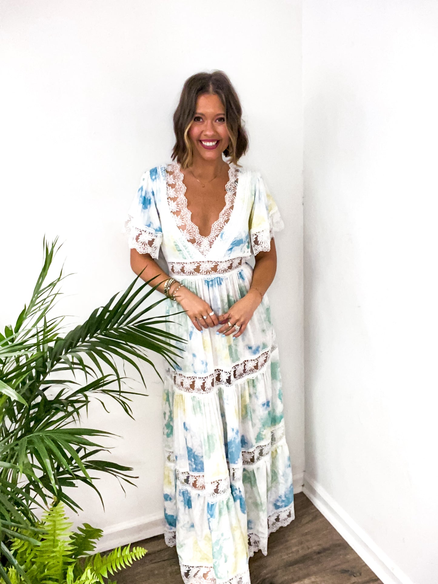 Ocean Eyes Blue/Green Maxi Dress