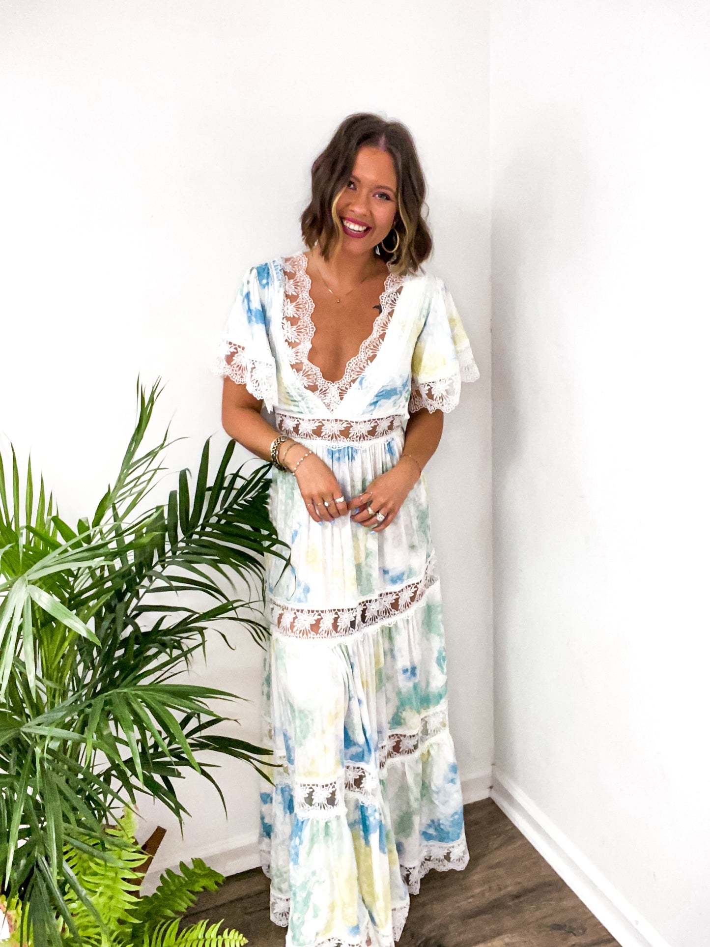 Ocean Eyes Blue/Green Maxi Dress