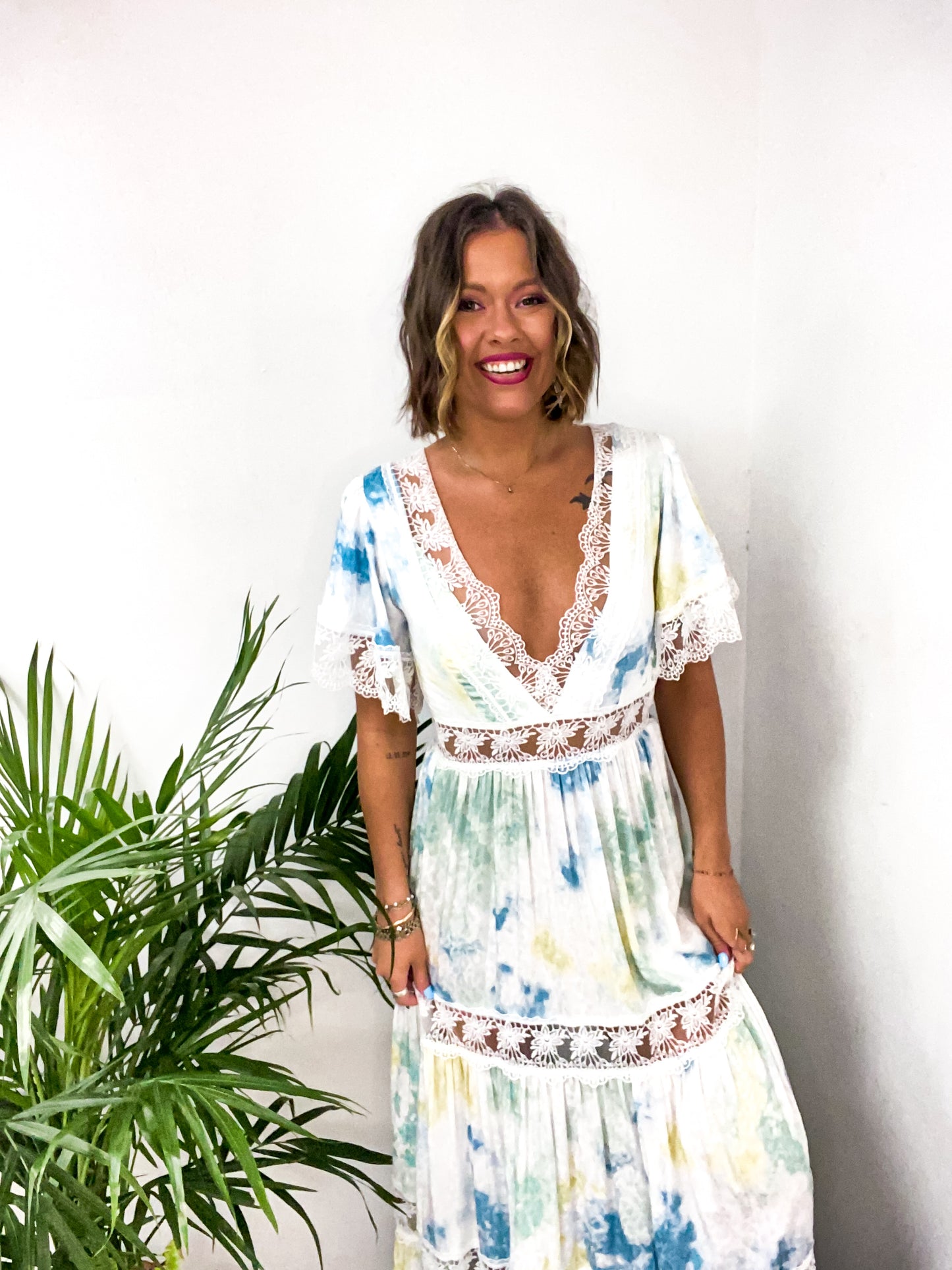 Ocean Eyes Blue/Green Maxi Dress