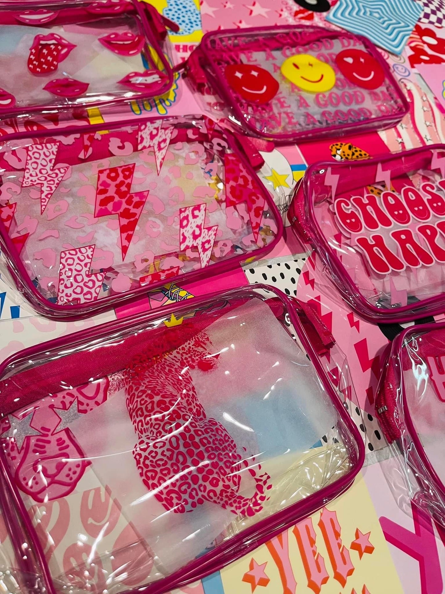 Trendy Hot Pink Makeup Bags