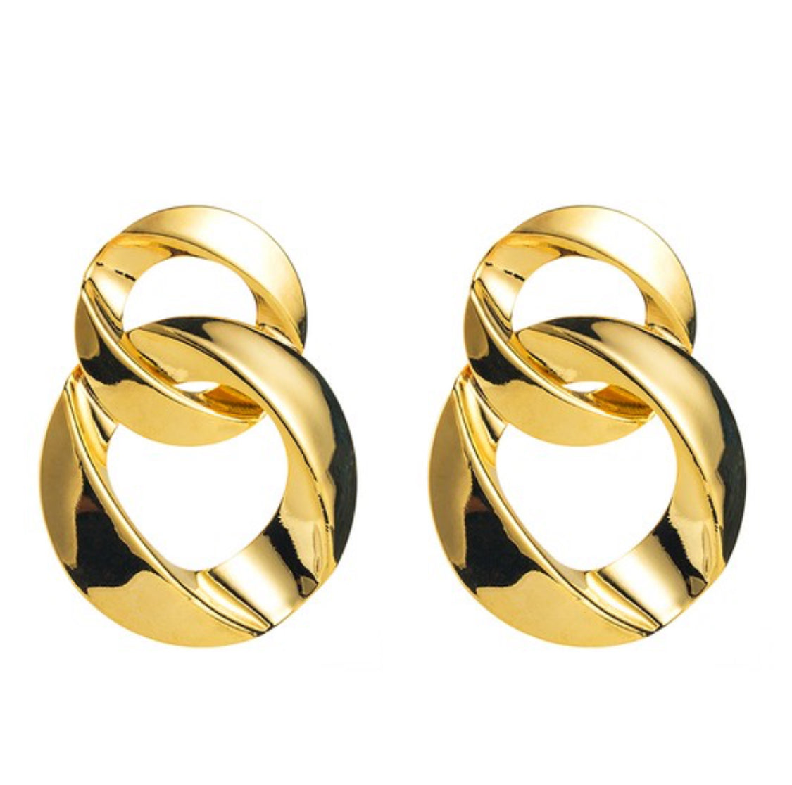 18K Plated Twist Circle Earrings