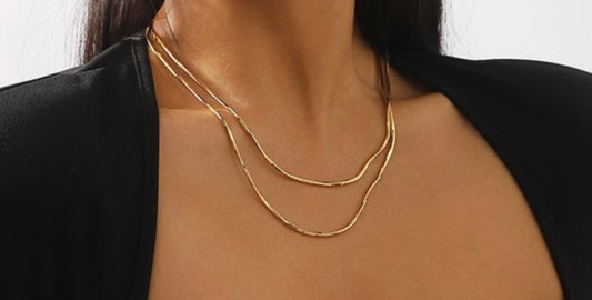 Stainless Steel Flat Snake Chain Necklace