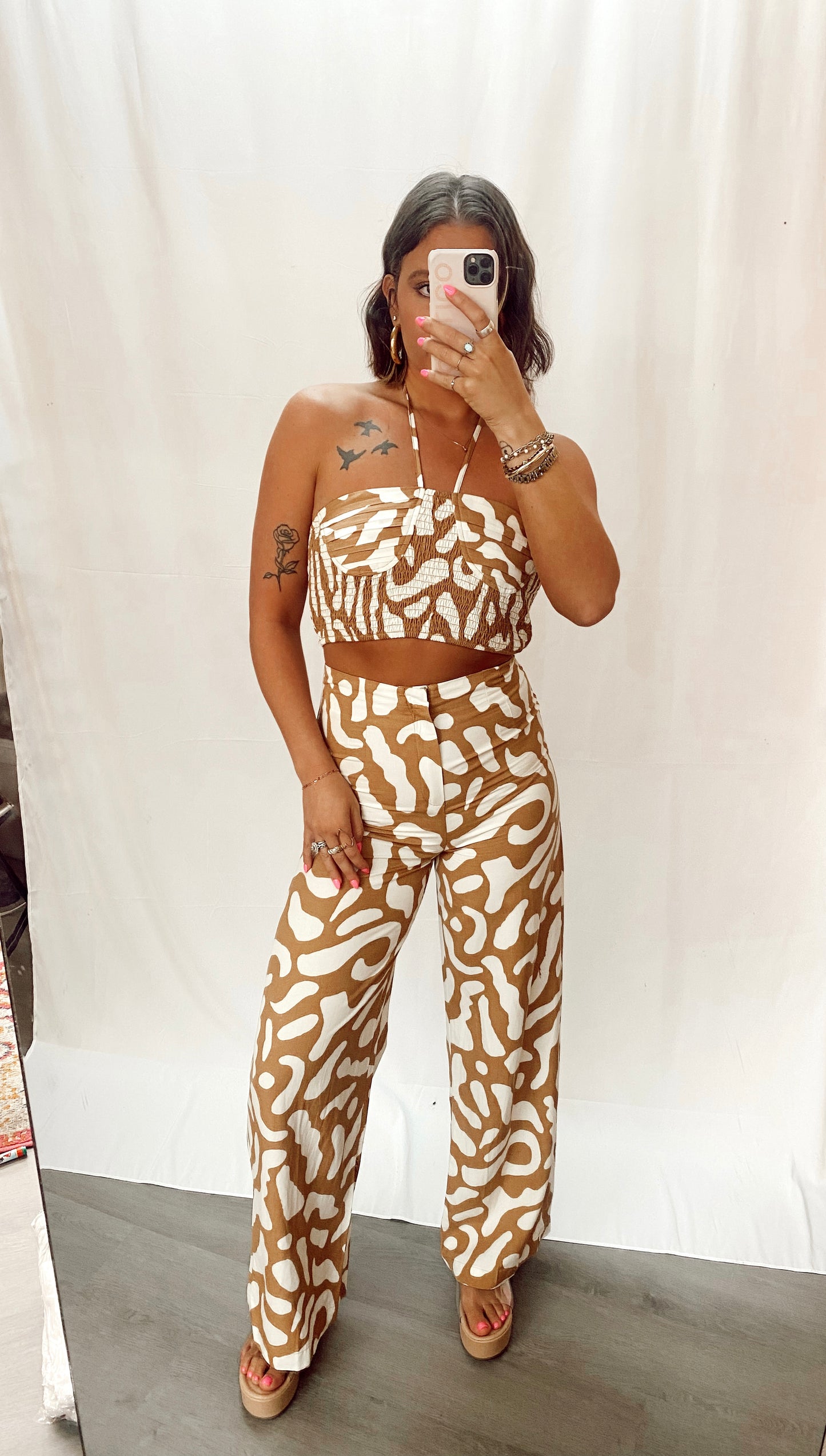 The Moment Animal Print Pants & Crop Top Set