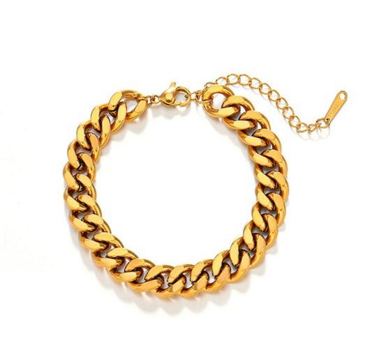 Stainless Steel Chunky Gold Chain Bracelet