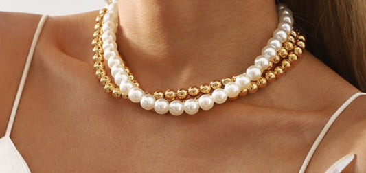 Multi-Layered Pearl Beaded Necklace