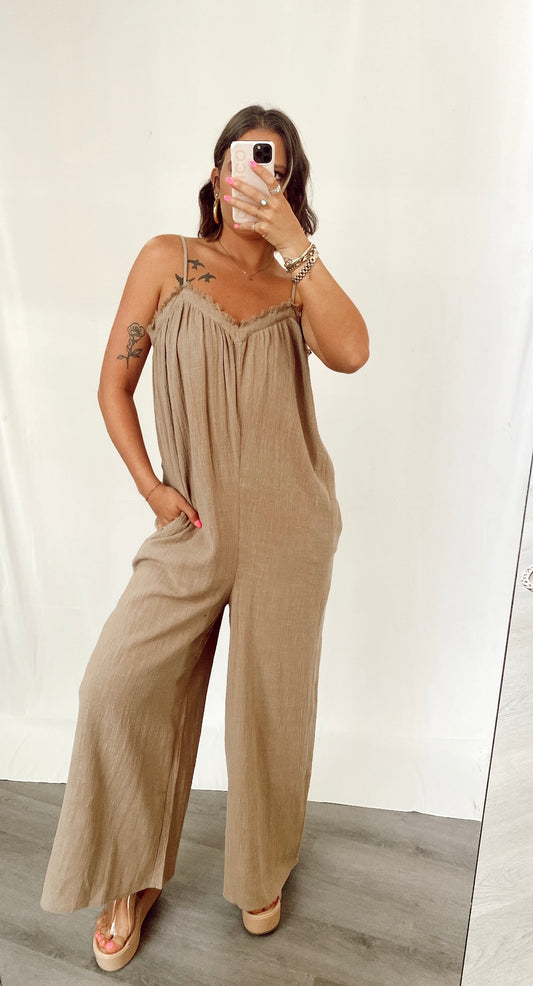 Coffee Date Mocha Jumpsuit