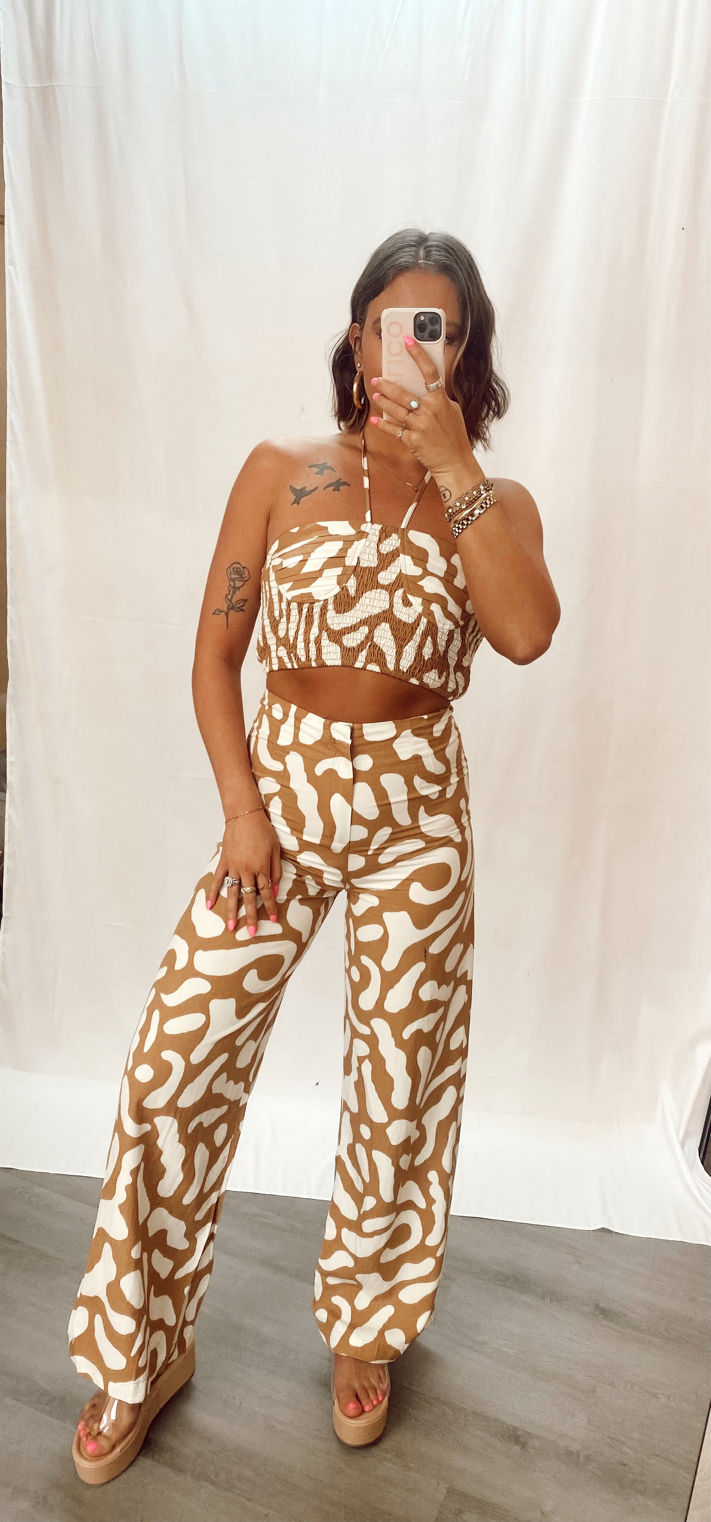 The Moment Animal Print Pants & Crop Top Set