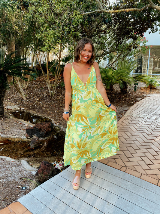 Beachy Breeze Lime Maxi Dress