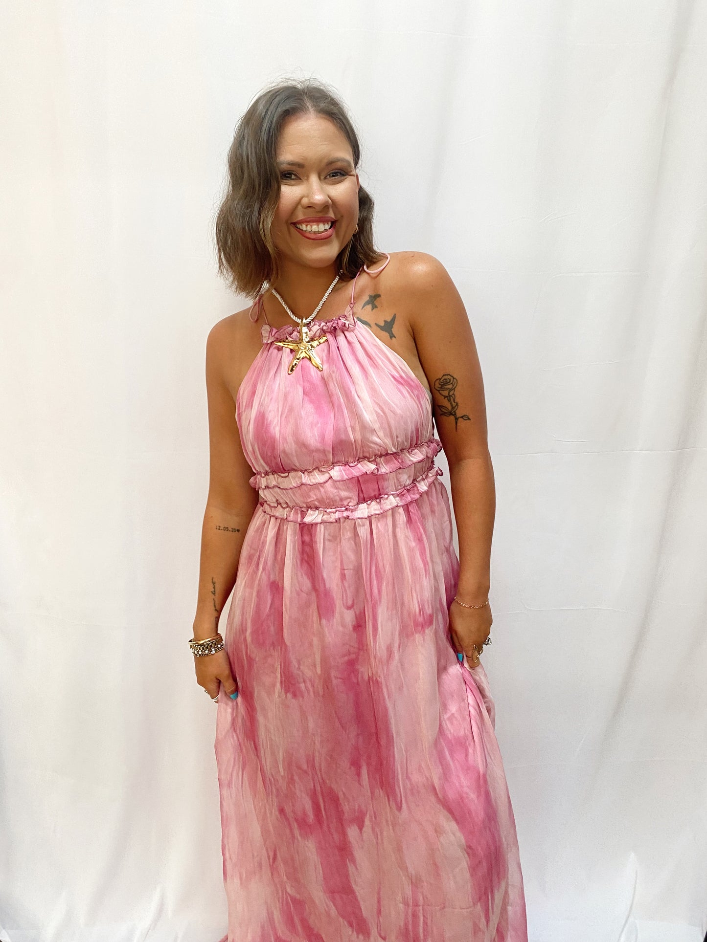 Pink Skies Halter Maxi Dress