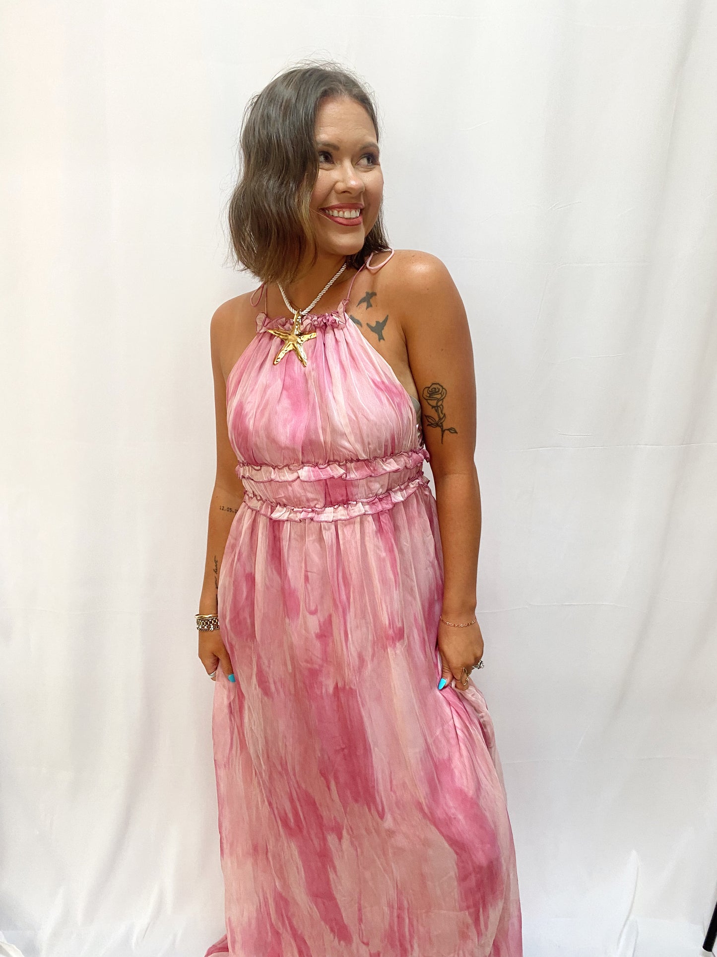 Pink Skies Halter Maxi Dress