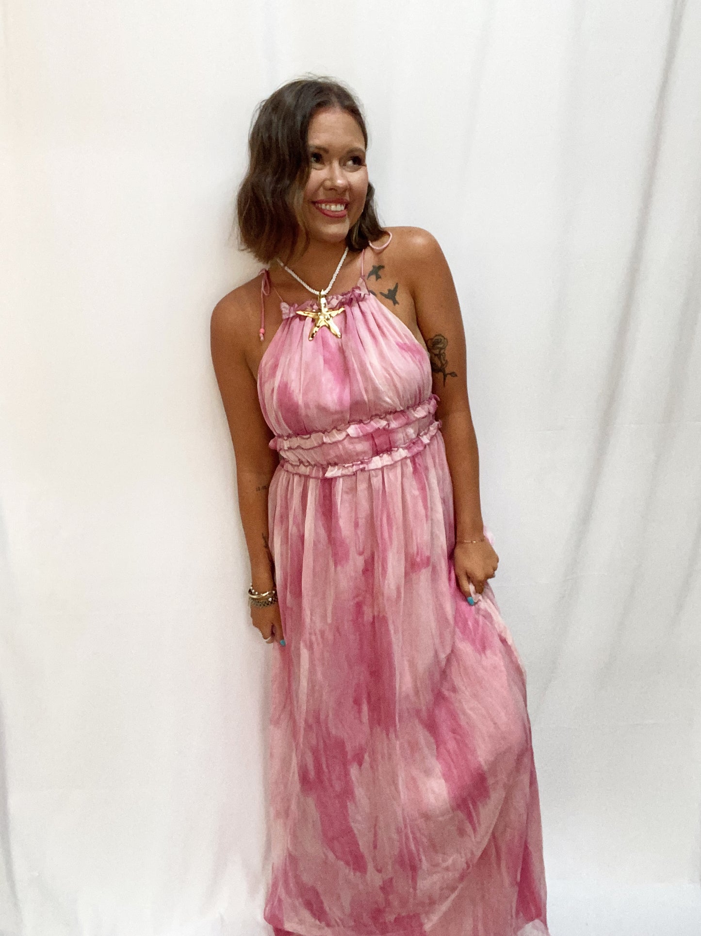 Pink Skies Halter Maxi Dress