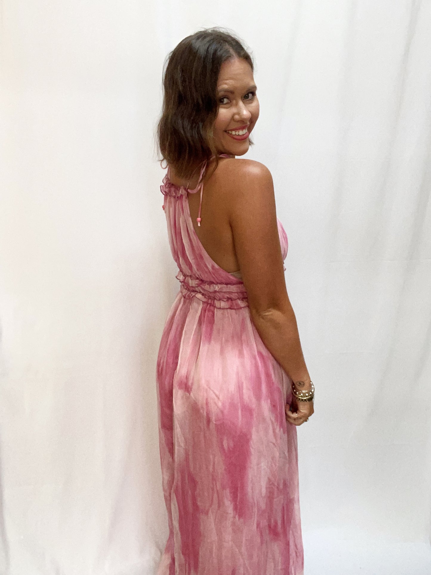 Pink Skies Halter Maxi Dress