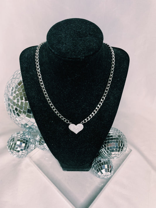 June Diamond Heart Necklace