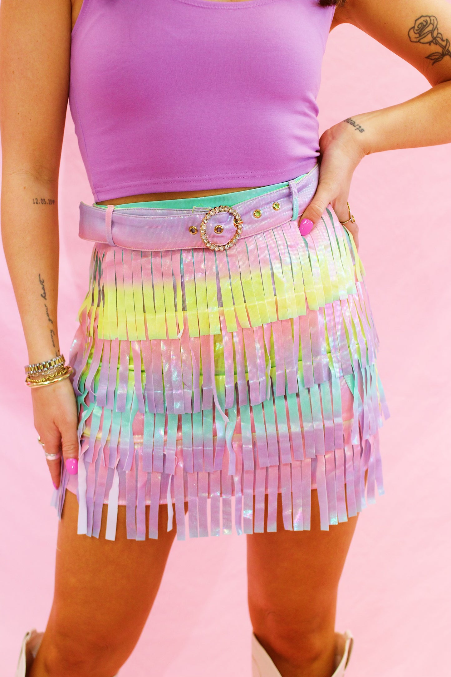 Ready For It Multicolor Fringe Skirt