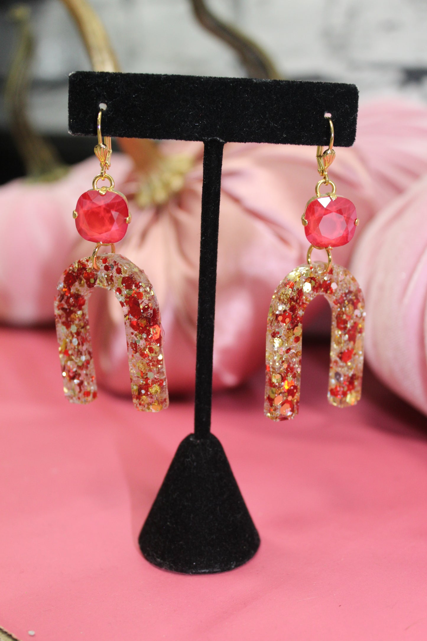 Red Glimmer Earrings