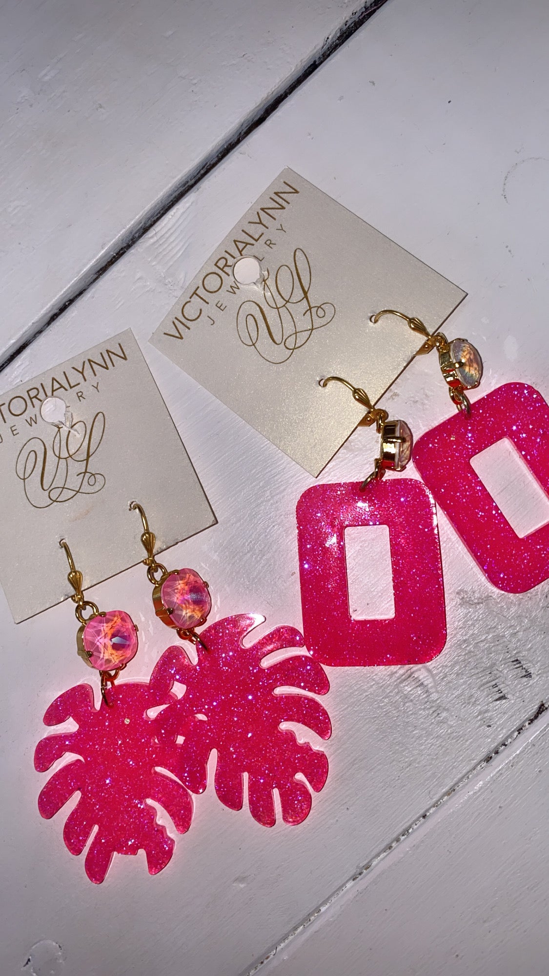 Neon Pink Glimmer Earrings
